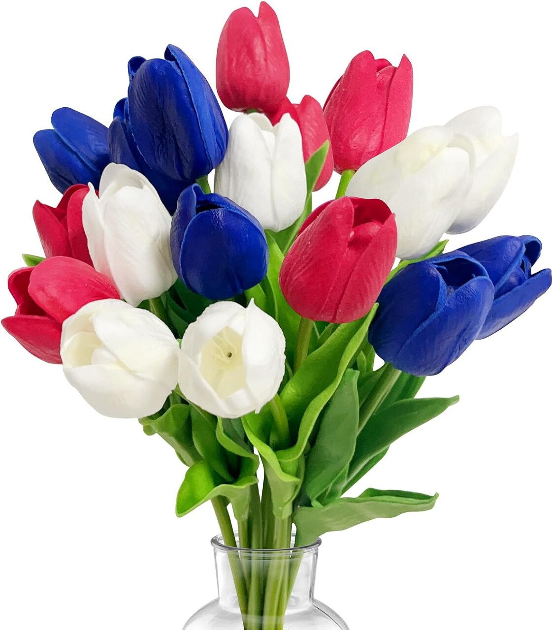18 Pcs 13 Inches Artificial Tulip Flowers for 4th of July Decorations Tabletop Decorations